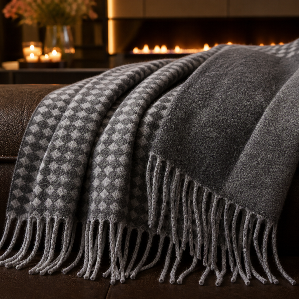 Wool Gray Throw Blanket — Oak & Hour lifestyle image 4