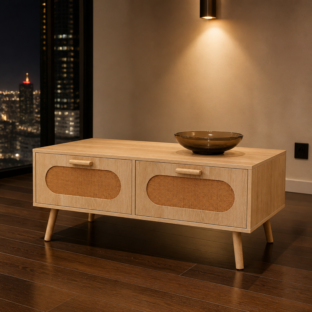 Rattan Mid-Century Coffee Table hero image 1
