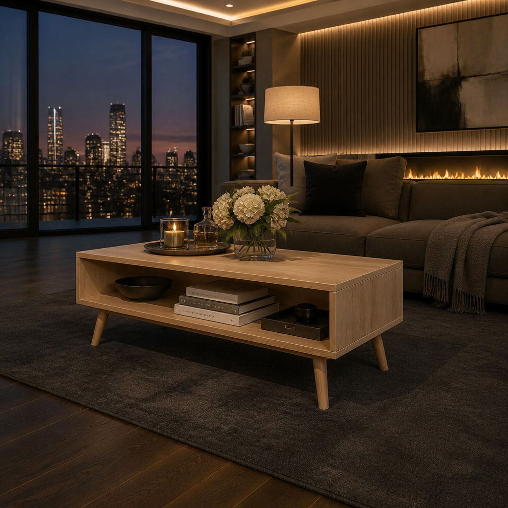 Rattan Mid-Century Coffee Table lifestyle image 4