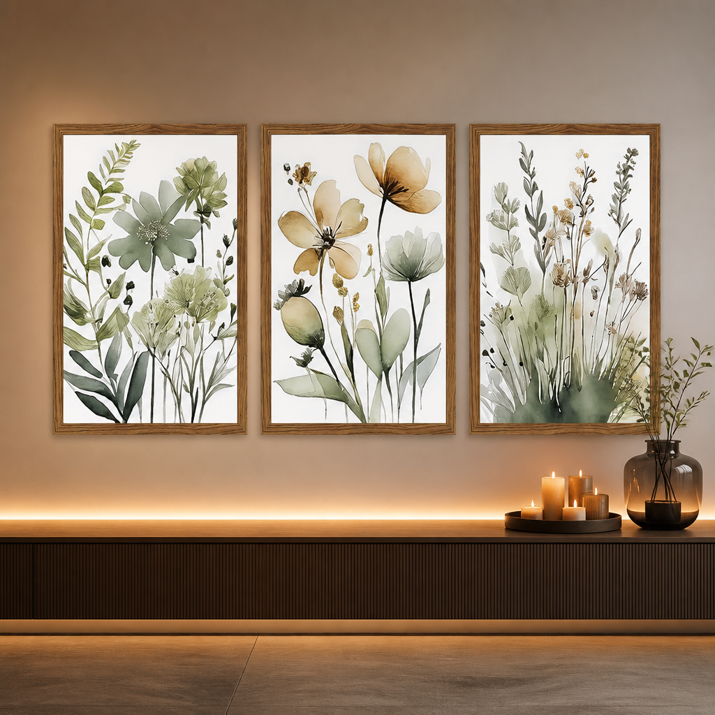 Sage Boho Wood Wall Art lifestyle view 1