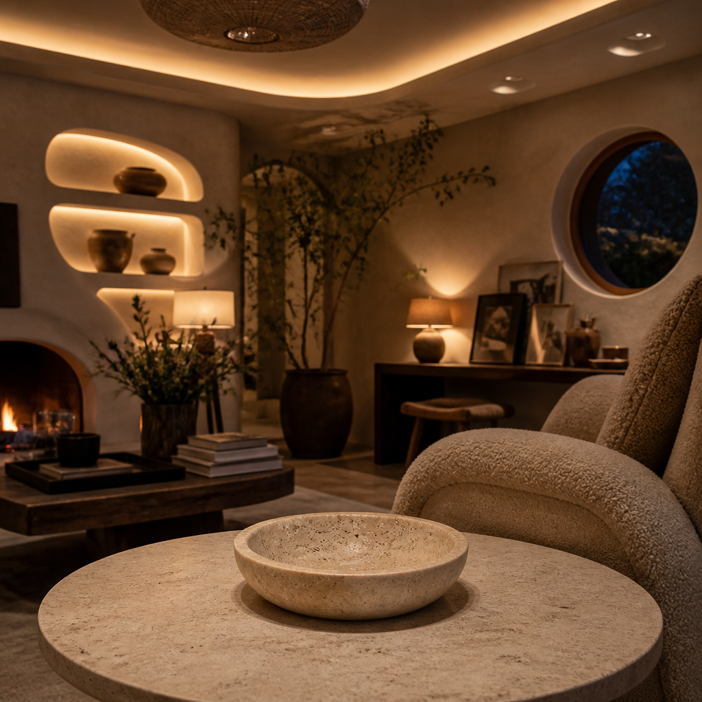 Travertine Marble Decorative Bowl lifestyle view 4