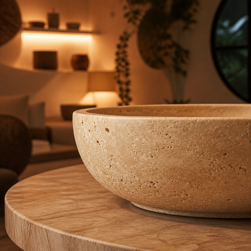 Travertine Marble Decorative Bowl lifestyle view 5