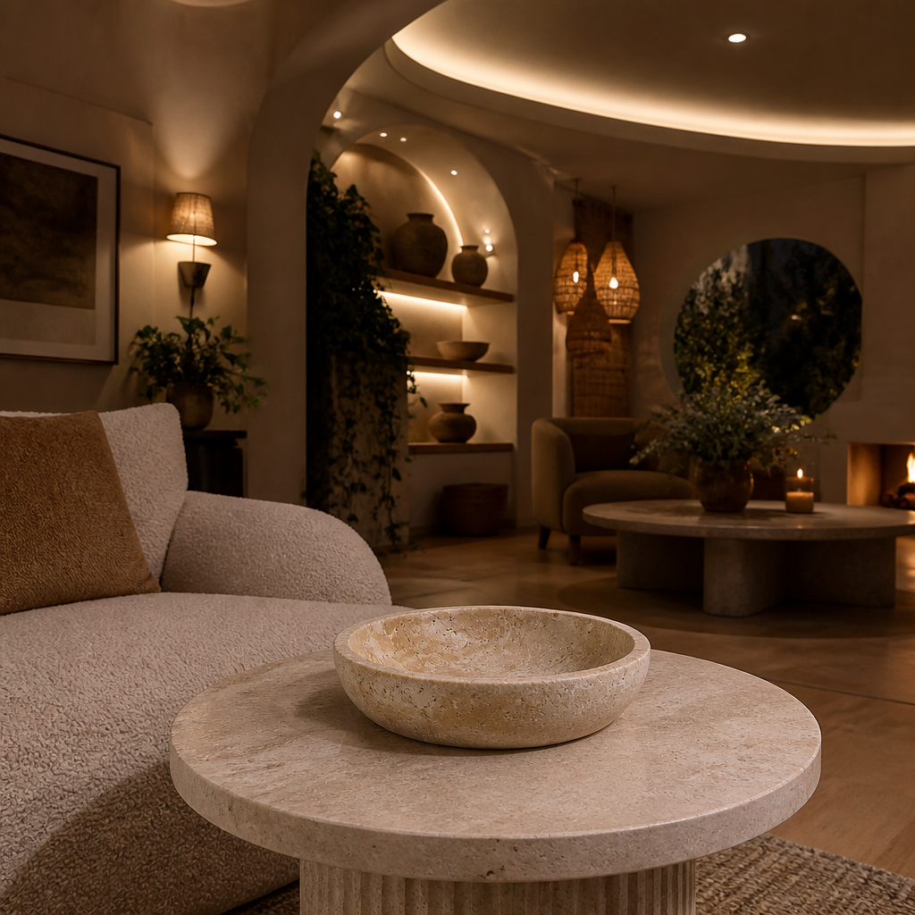 Travertine Marble Decorative Bowl lifestyle view 6