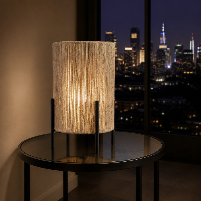 Rattan Black Table Lamp hero image 1