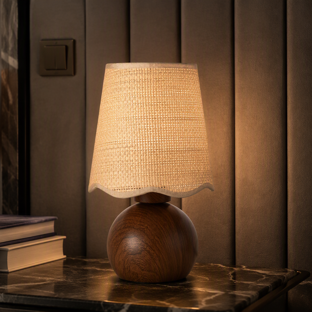 Rattan Boho Table Lamp II lifestyle view 1