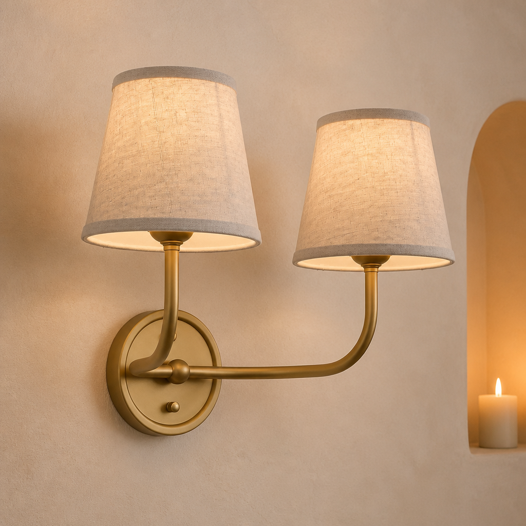 Vintage Linen Wall Sconce — Oak & Hour lifestyle image 1