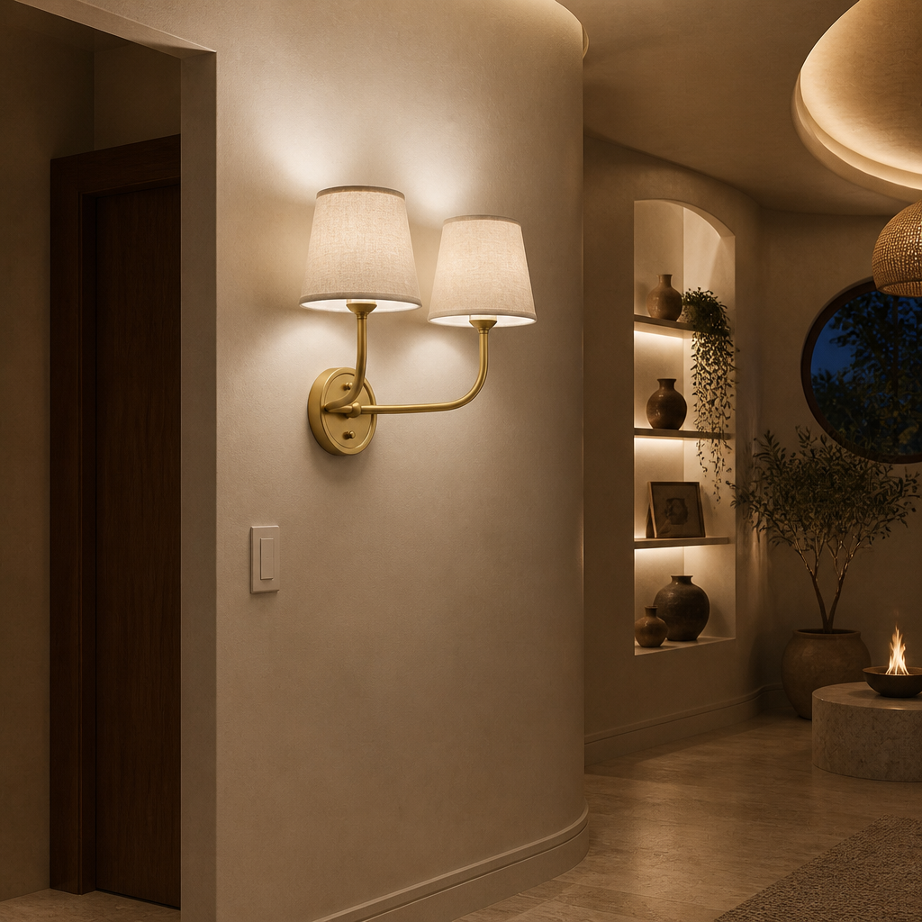 Vintage Linen Wall Sconce — Oak & Hour lifestyle image 2