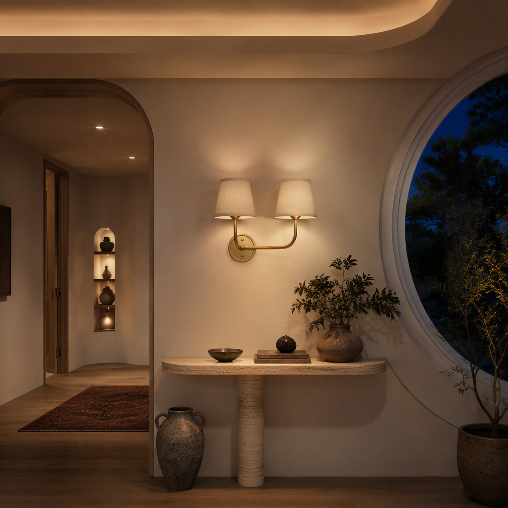 Vintage Linen Wall Sconce — Oak & Hour lifestyle image 3
