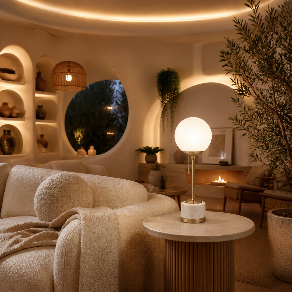 Reagan Art Deco Marble Table Lamp — lifestyle image 3
