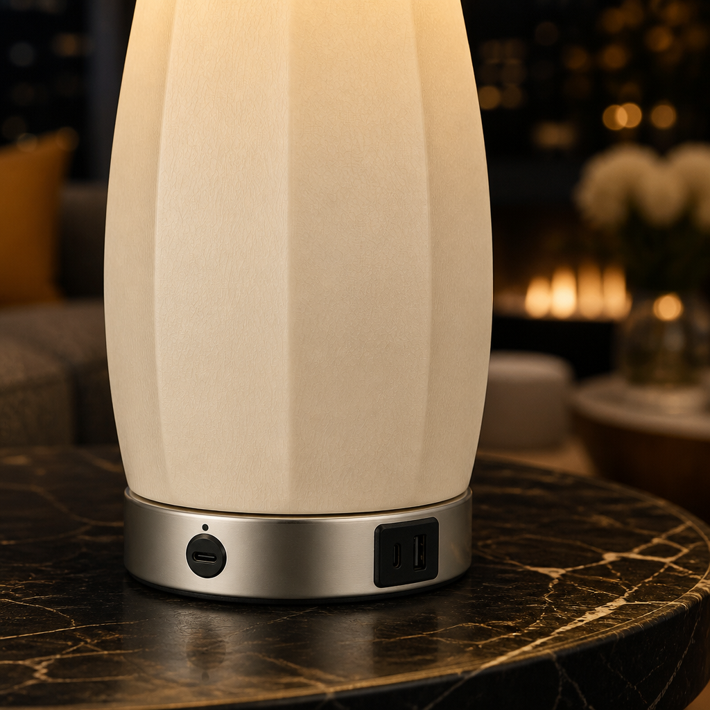 White Ceramic Farmhouse Table Lamp lifestyle image 4