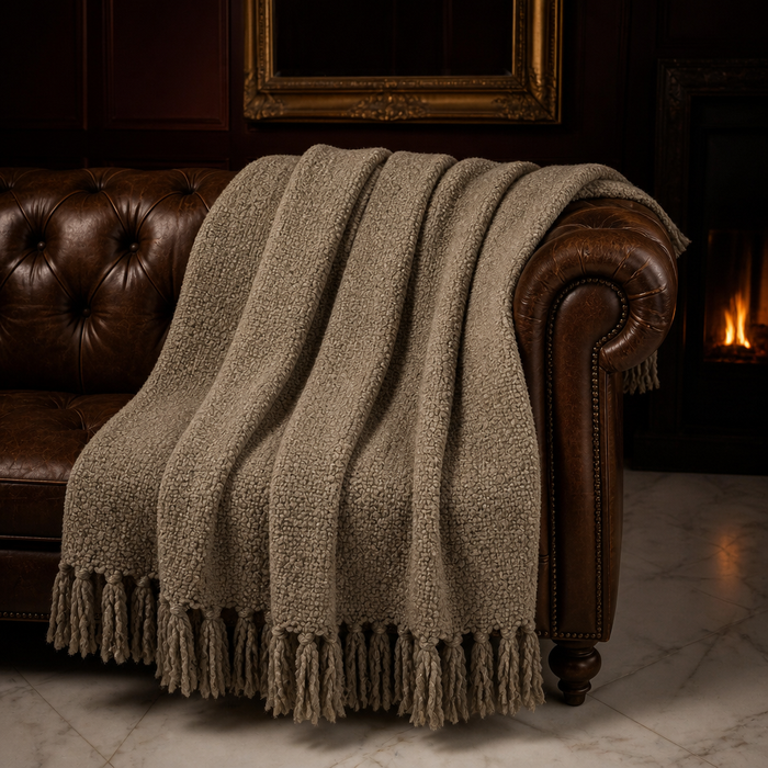Tulum Boho Boucle Throw Blanket lifestyle image 1