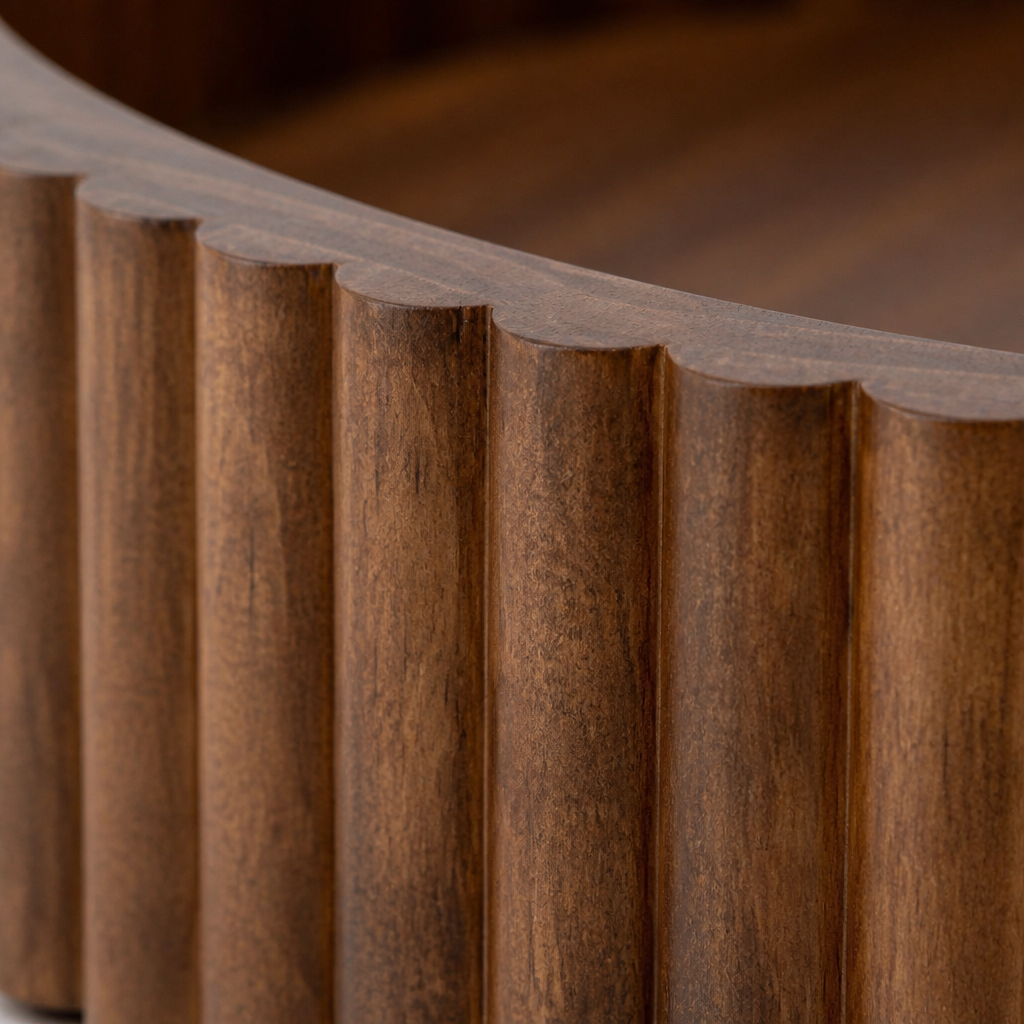 Ribbed Walnut Decorative Tray lifestyle view 3
