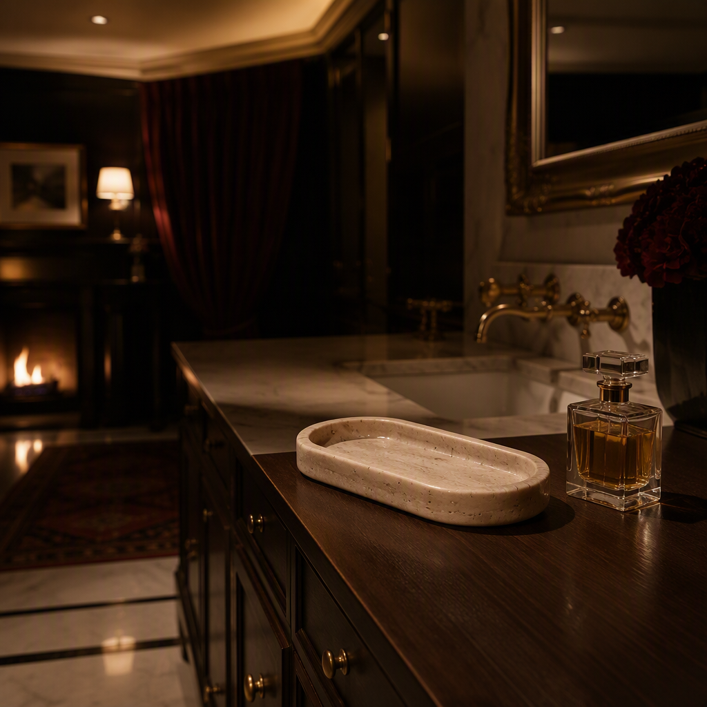 Travertine Marble Decorative Tray lifestyle view 2