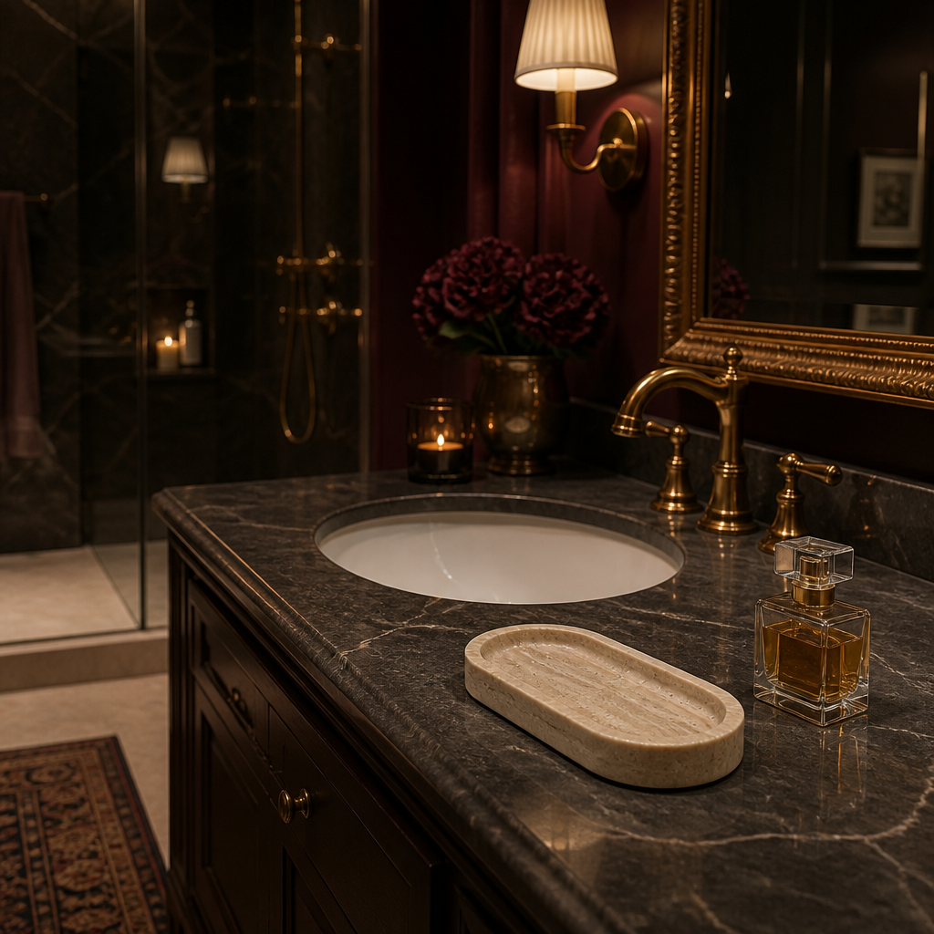 Travertine Marble Decorative Tray lifestyle view 6