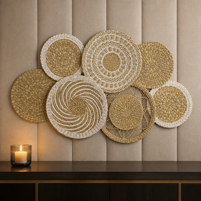 Wicker Farmhouse Rattan Wall Art — lifestyle image 1