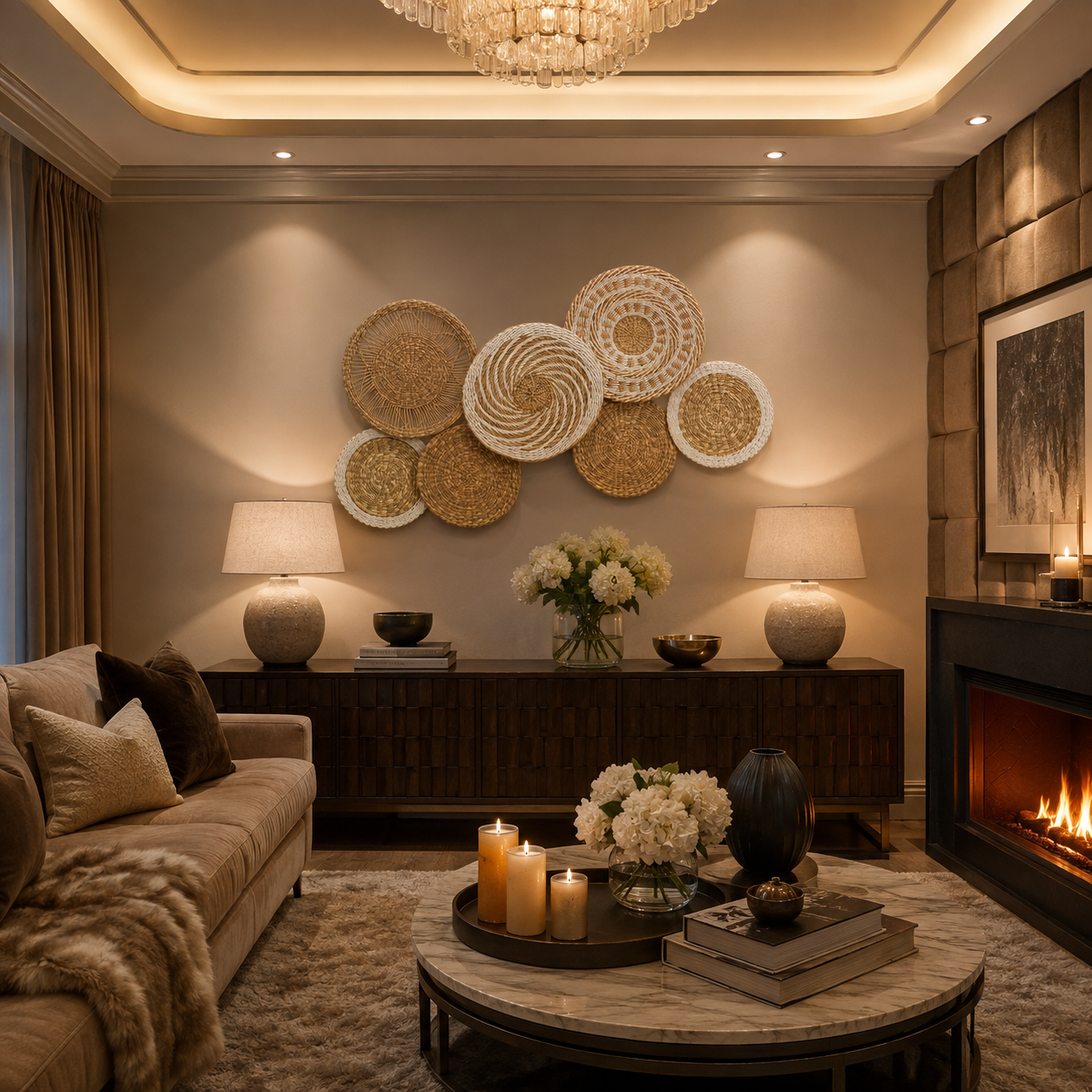 Wicker Farmhouse Rattan Wall Art — lifestyle image 2