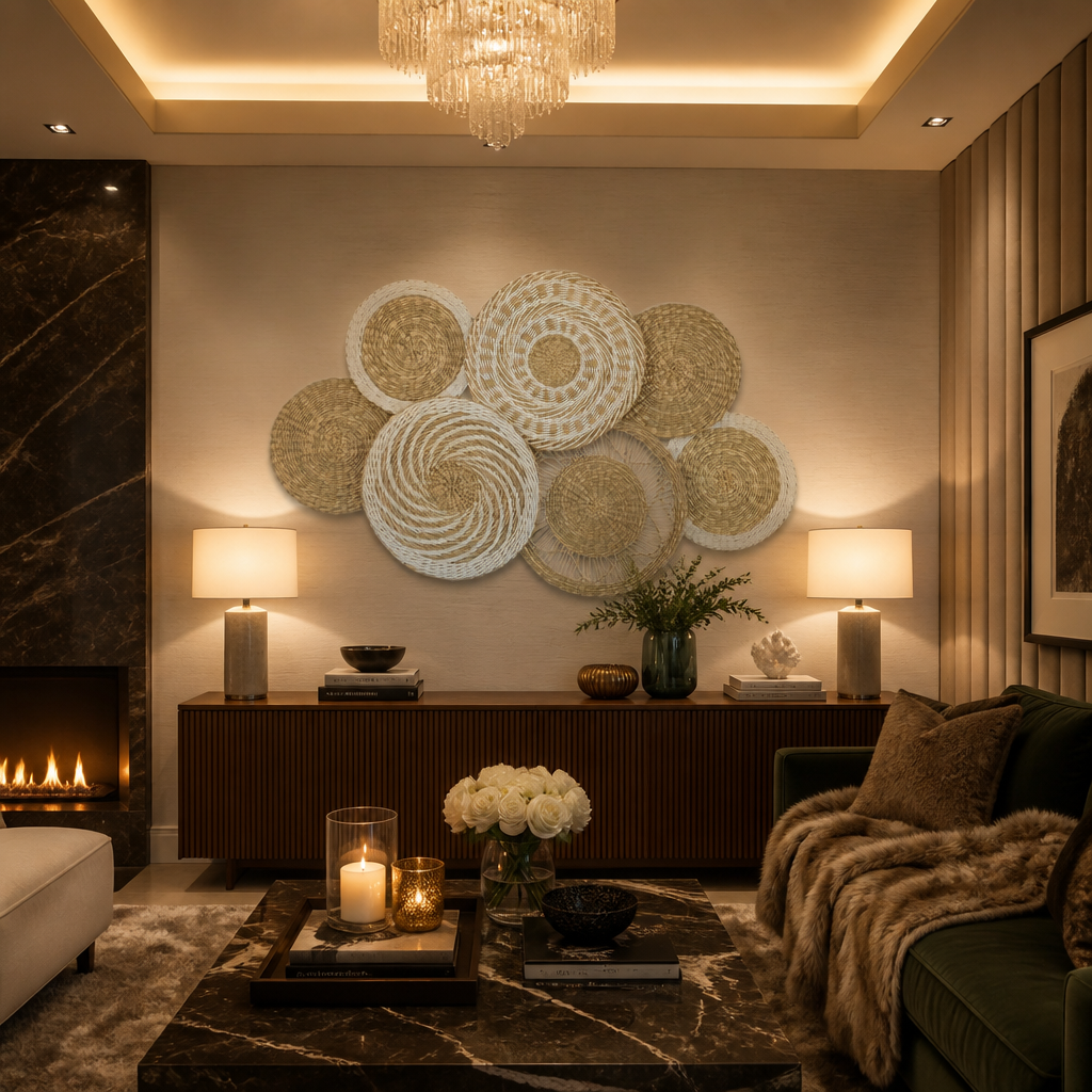 Wicker Farmhouse Rattan Wall Art — lifestyle image 6