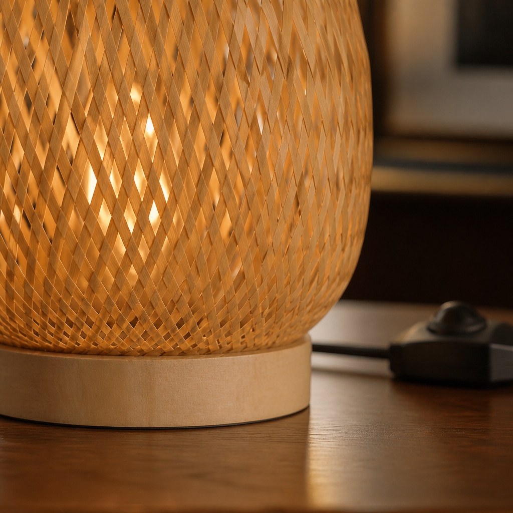 Rattan Boho Table Lamp III lifestyle view 3