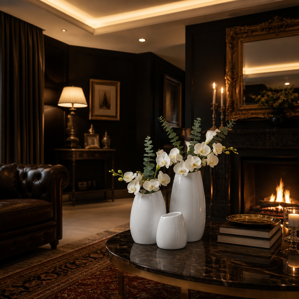 White Ceramic Modern Vase lifestyle image 4