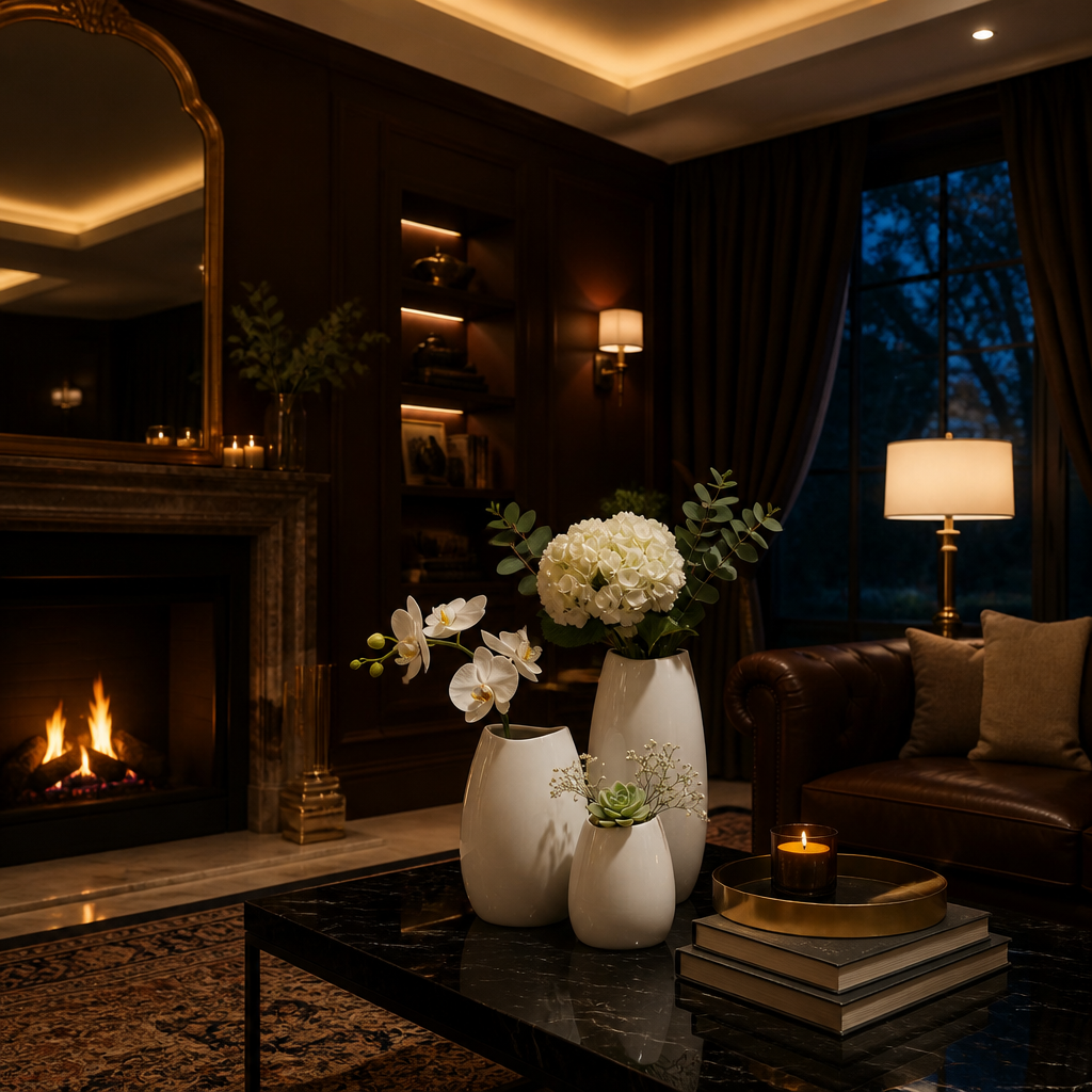 White Ceramic Modern Vase lifestyle image 5