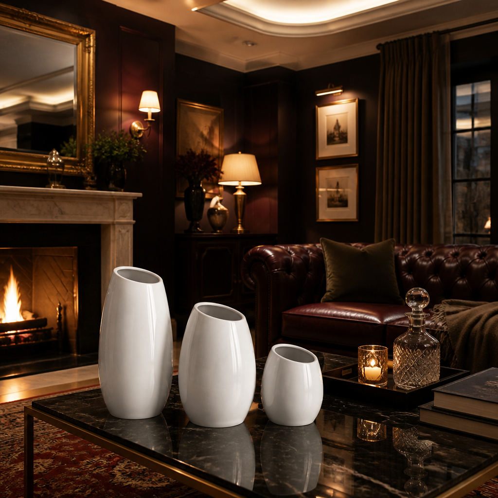 White Ceramic Modern Vase lifestyle image 6