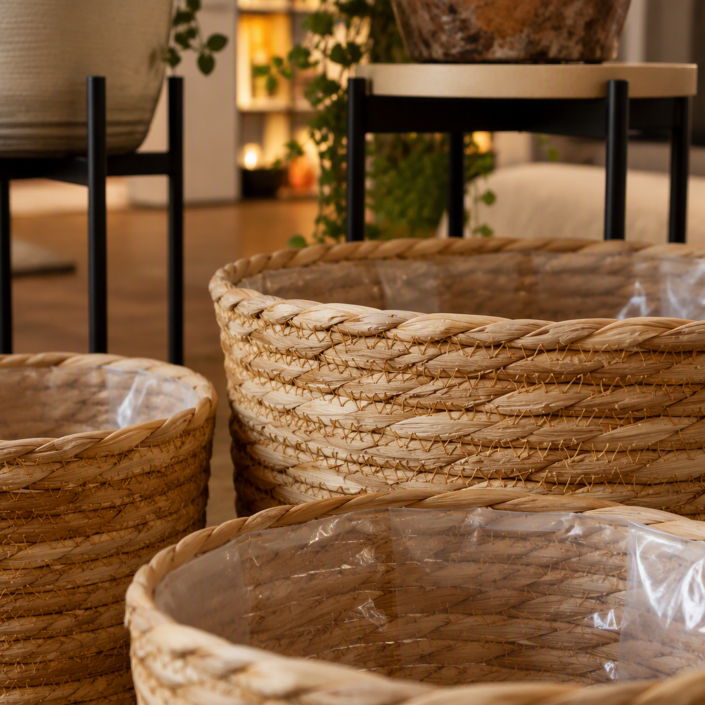 Seagrass Rattan Planter lifestyle view 5