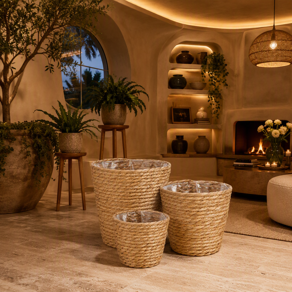 Seagrass Rattan Planter lifestyle view 6