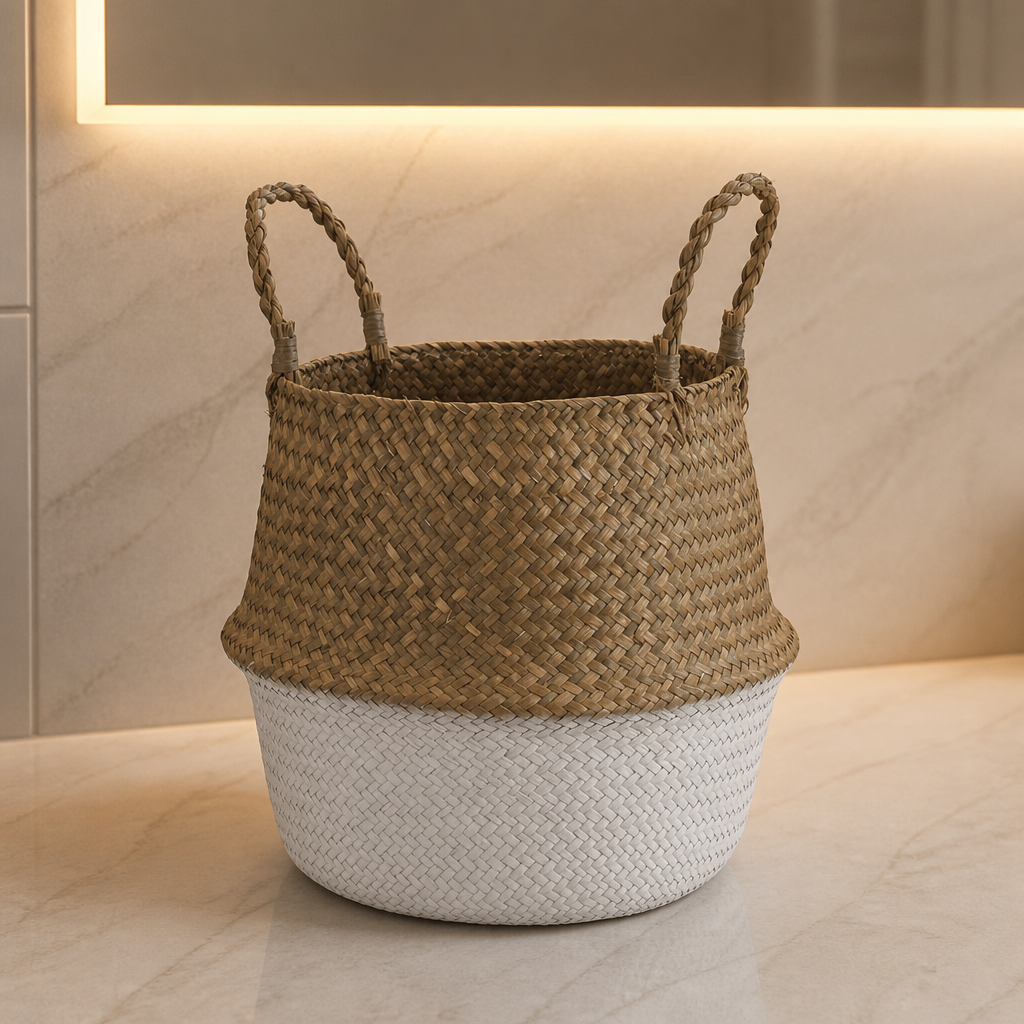 Seagrass Rattan Storage Basket lifestyle view 1
