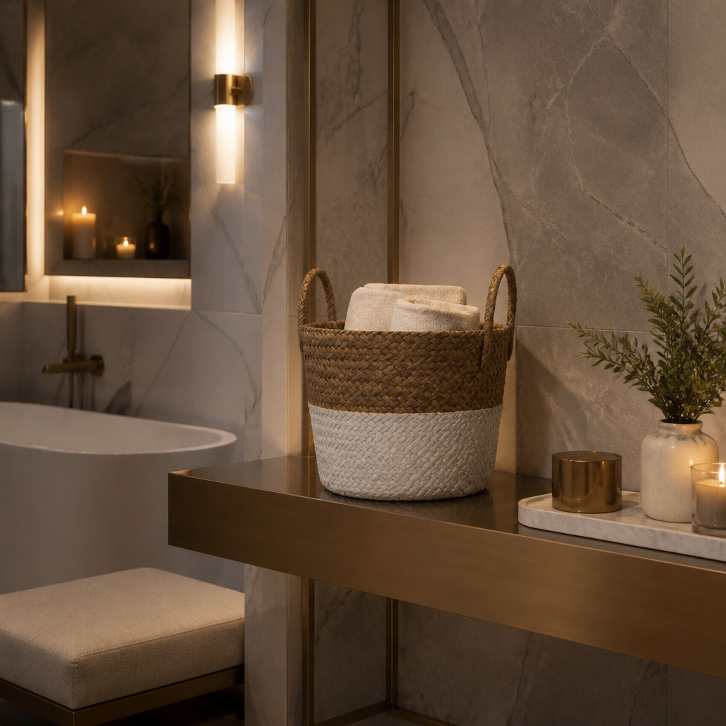 Seagrass Rattan Storage Basket lifestyle view 2