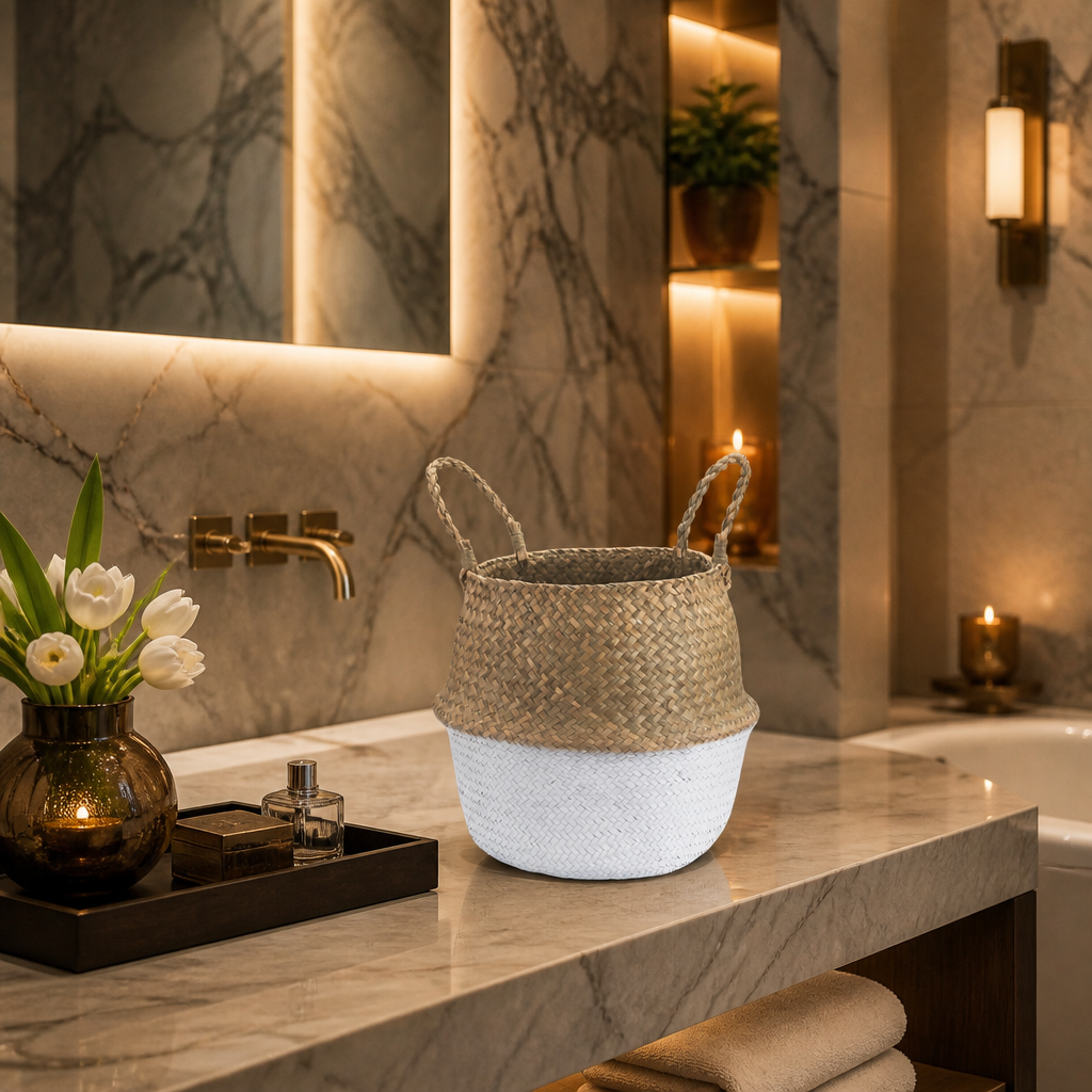 Seagrass Rattan Storage Basket lifestyle view 6