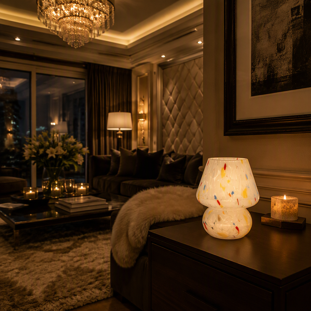 Sprinkle Scandinavian Glass Table Lamp — lifestyle image 2