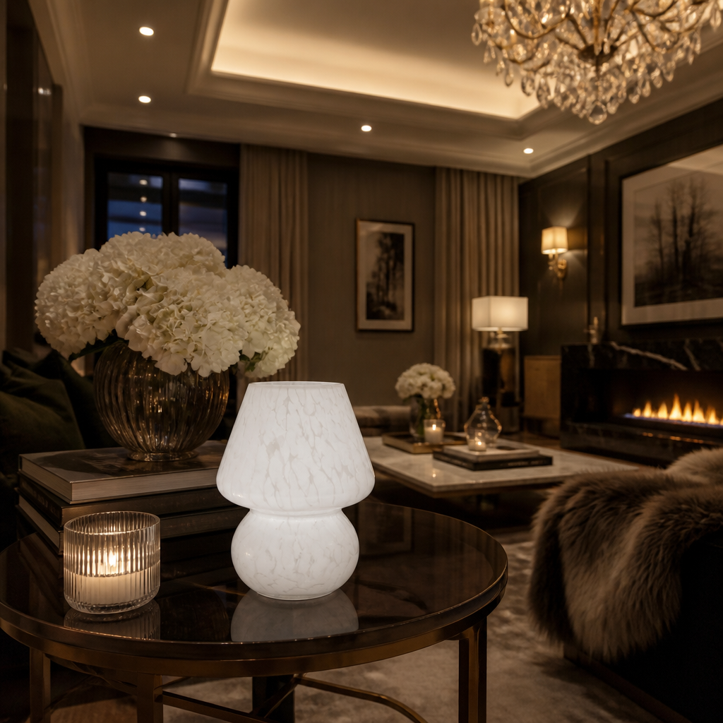 Sprinkle Scandinavian Glass Table Lamp — lifestyle image 5