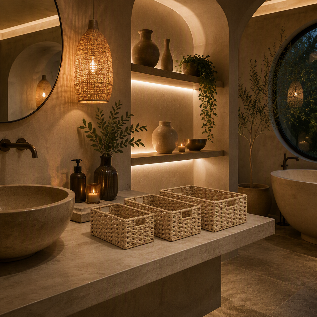 Rattan Natural Storage Basket lifestyle image 2