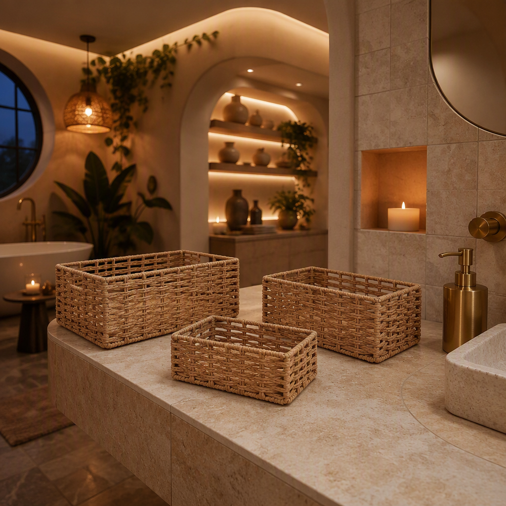 Rattan Natural Storage Basket lifestyle image 4