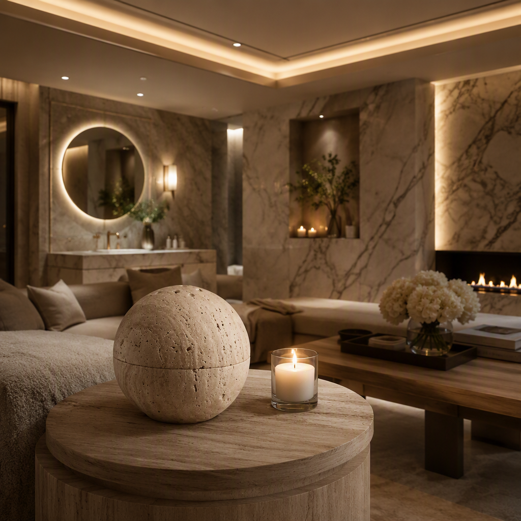Travertine Marble Decorative Bowl II lifestyle view 3