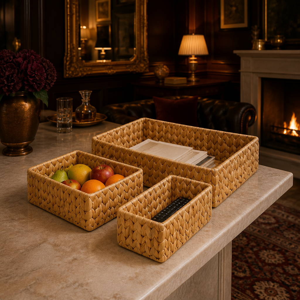 Wicker Boho Rattan Storage Basket — lifestyle image 4