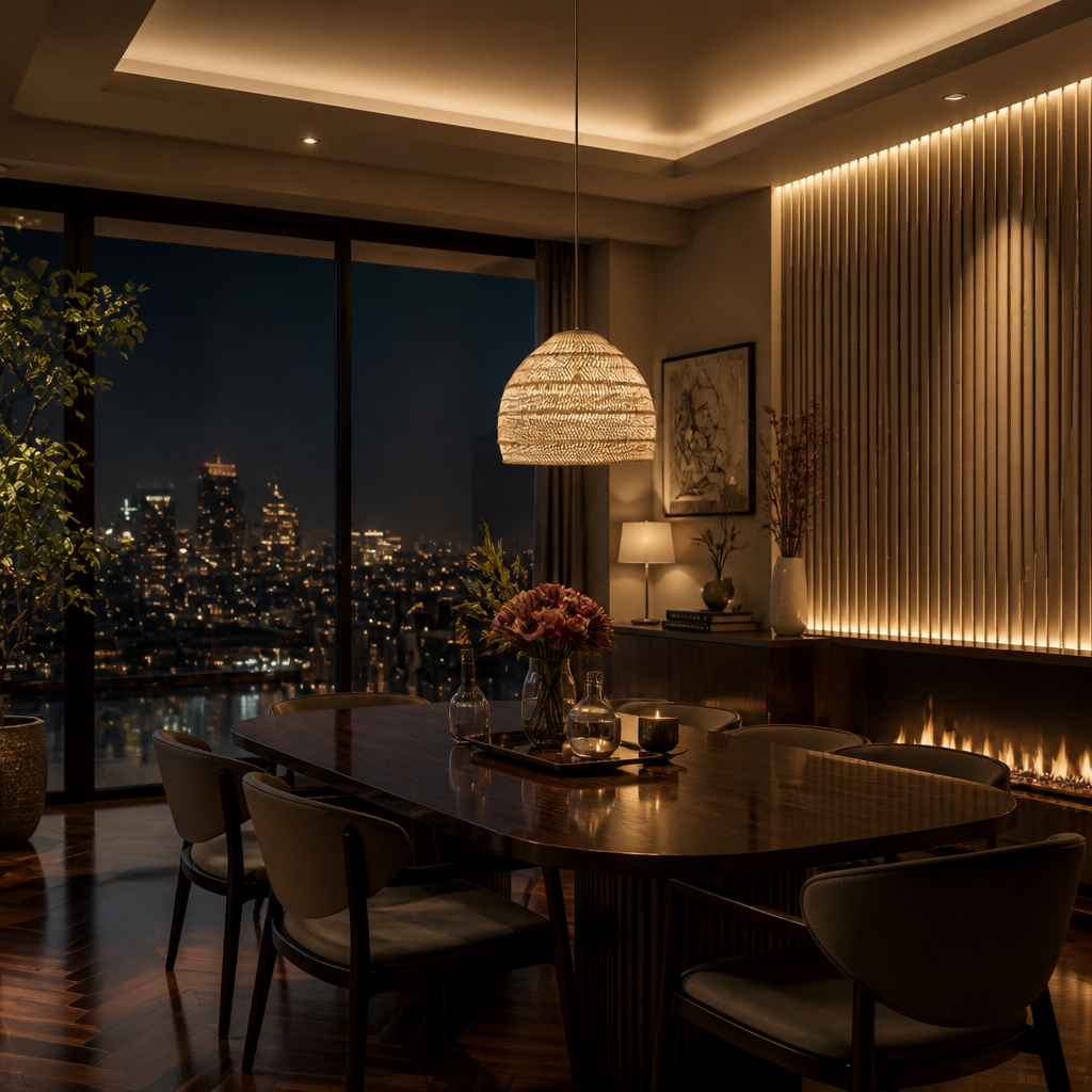 Rattan Vintage Pendant Light — lifestyle image 2
