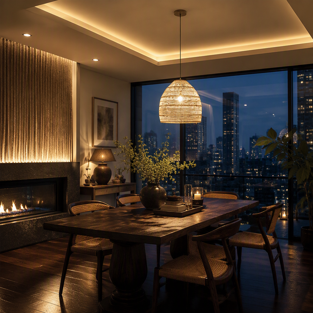 Rattan Vintage Pendant Light — lifestyle image 3