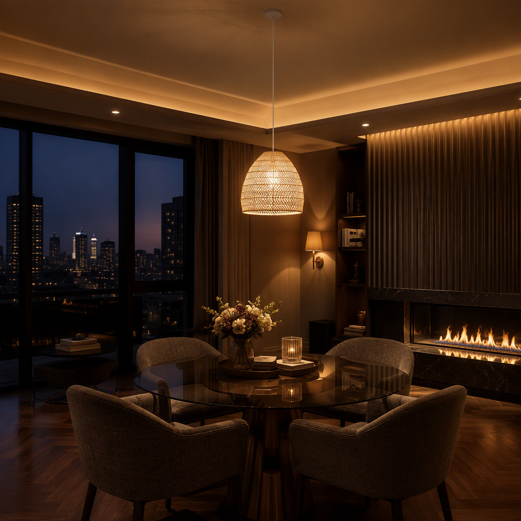Rattan Vintage Pendant Light — lifestyle image 5