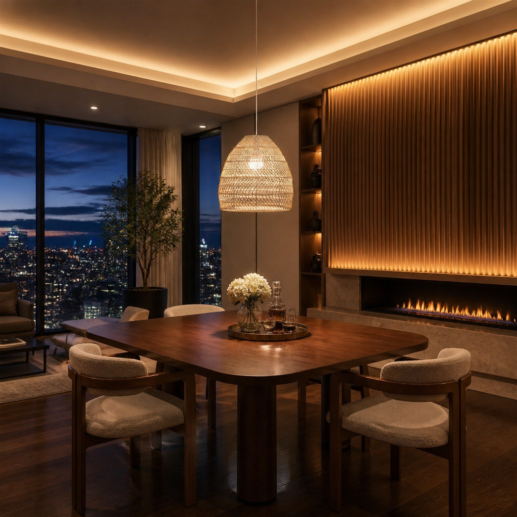Rattan Vintage Pendant Light — lifestyle image 7