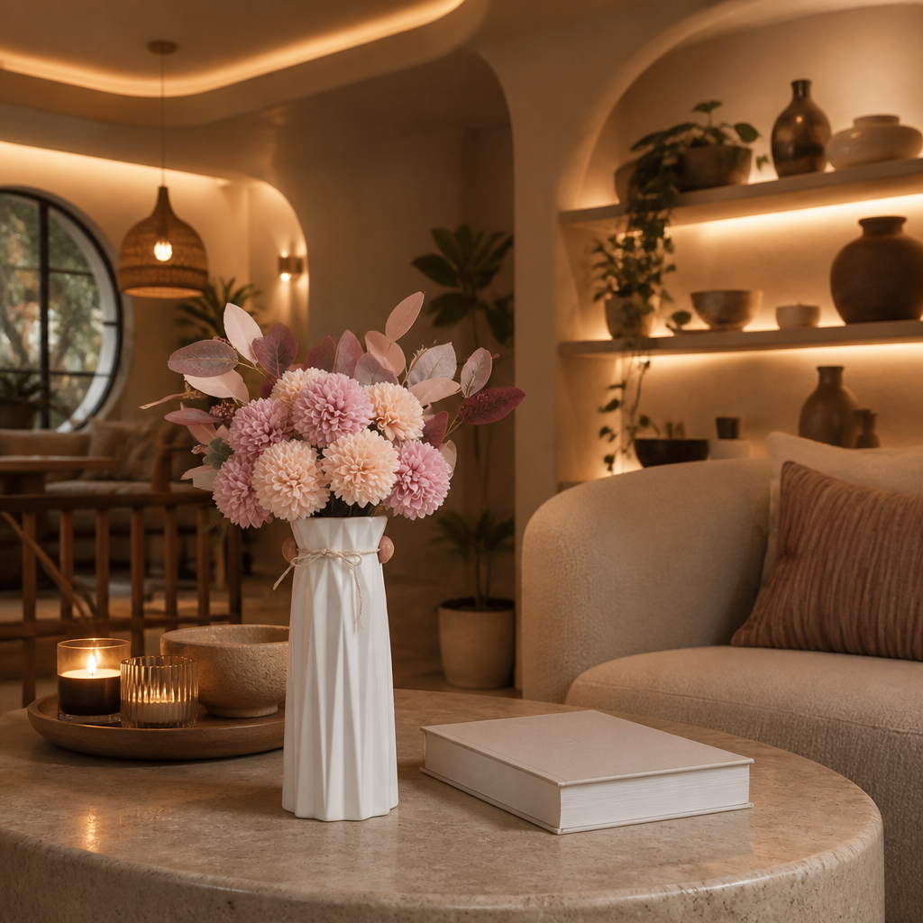 White Ceramic Farmhouse Vase lifestyle image 4