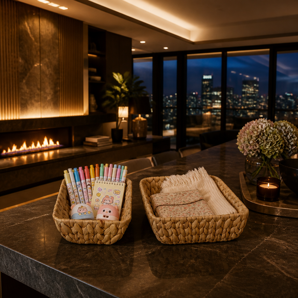 Wicker Rattan Storage Basket — lifestyle image 2