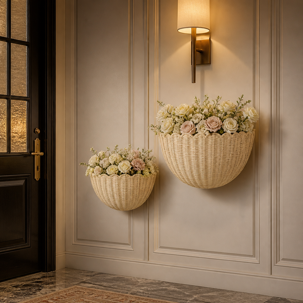 Scalloped Farmhouse Rattan Wall Art lifestyle view 1