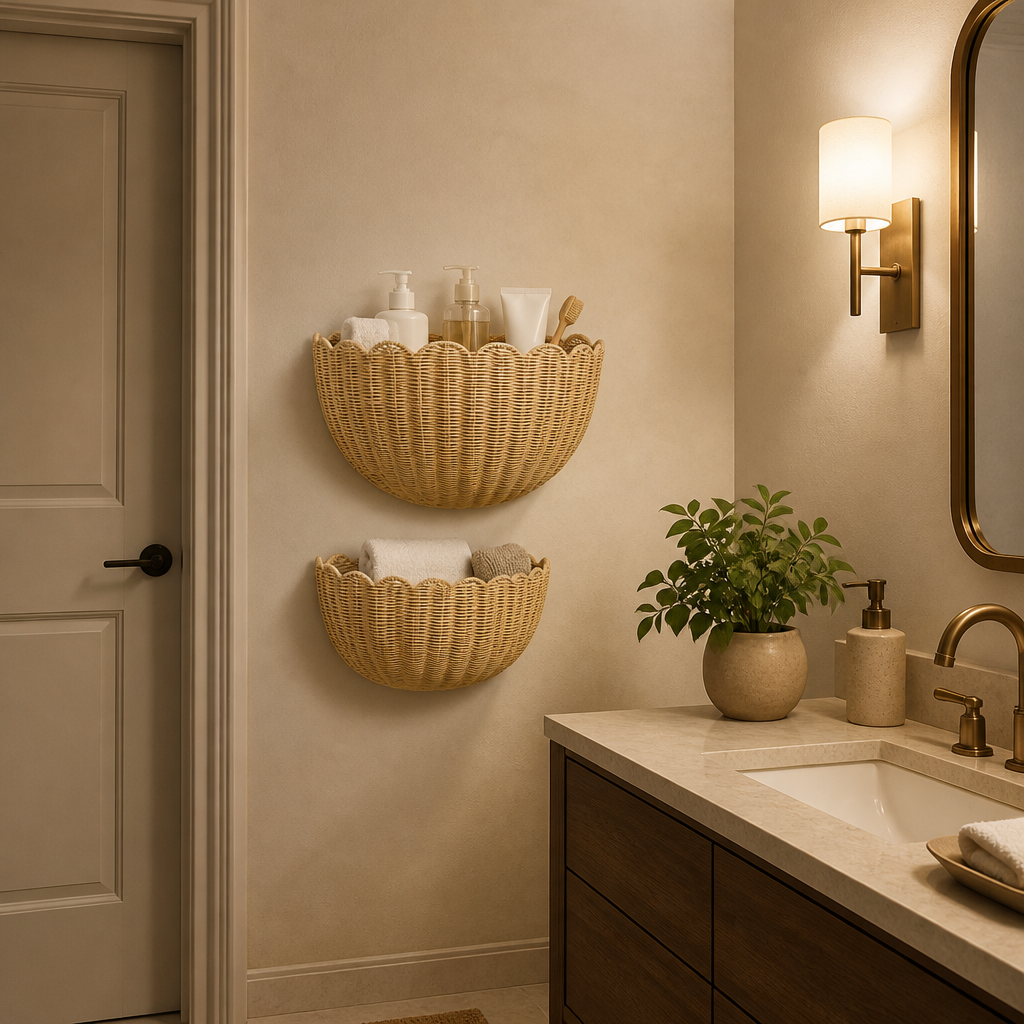 Scalloped Farmhouse Rattan Wall Art lifestyle view 3