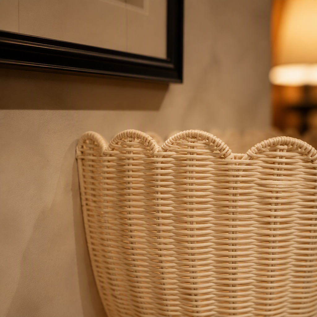 Scalloped Farmhouse Rattan Wall Art lifestyle view 5