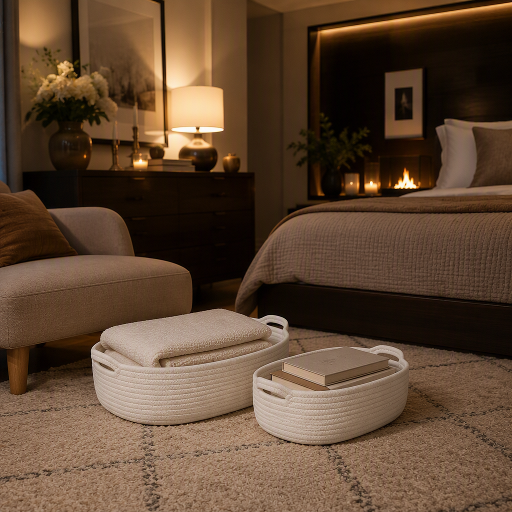 Rectangular Cotton Storage Basket — lifestyle image 3