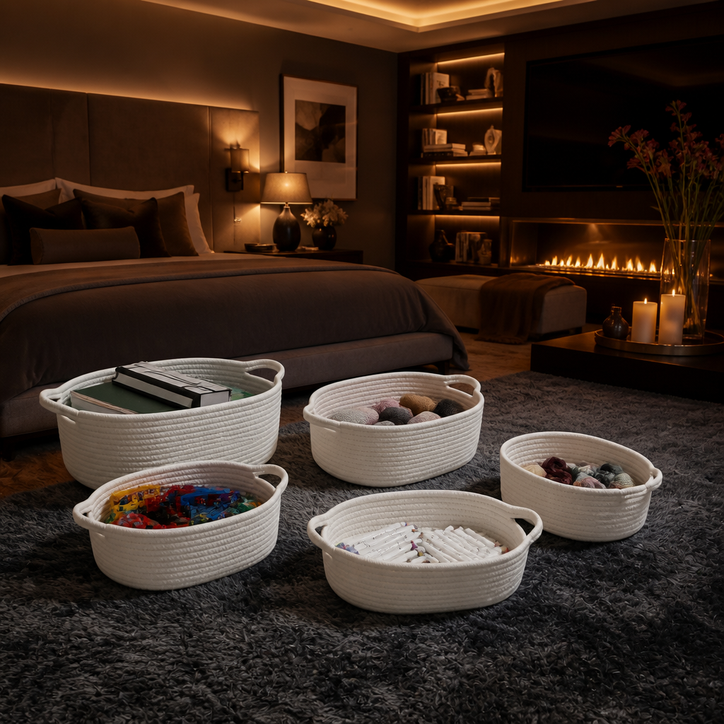 Rectangular Cotton Storage Basket — lifestyle image 5