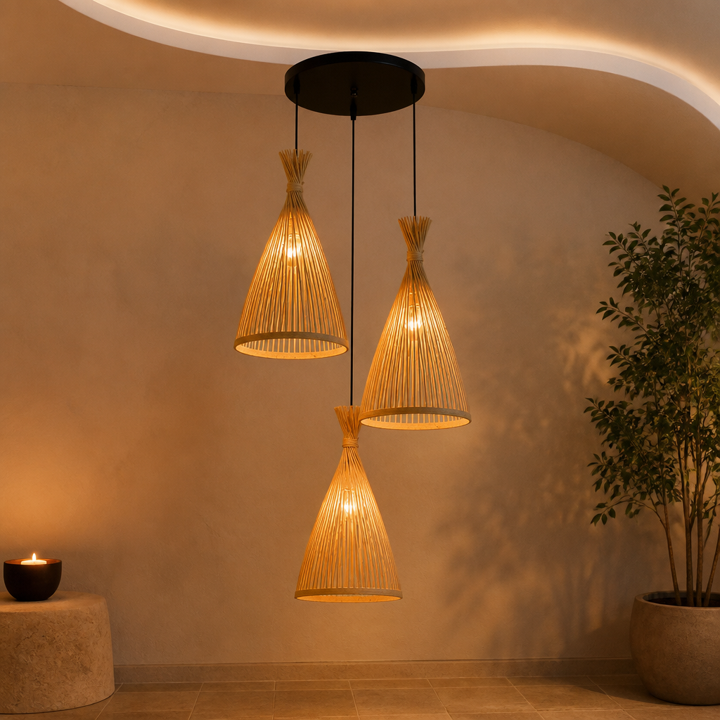 Rattan Chandelier lifestyle view 1