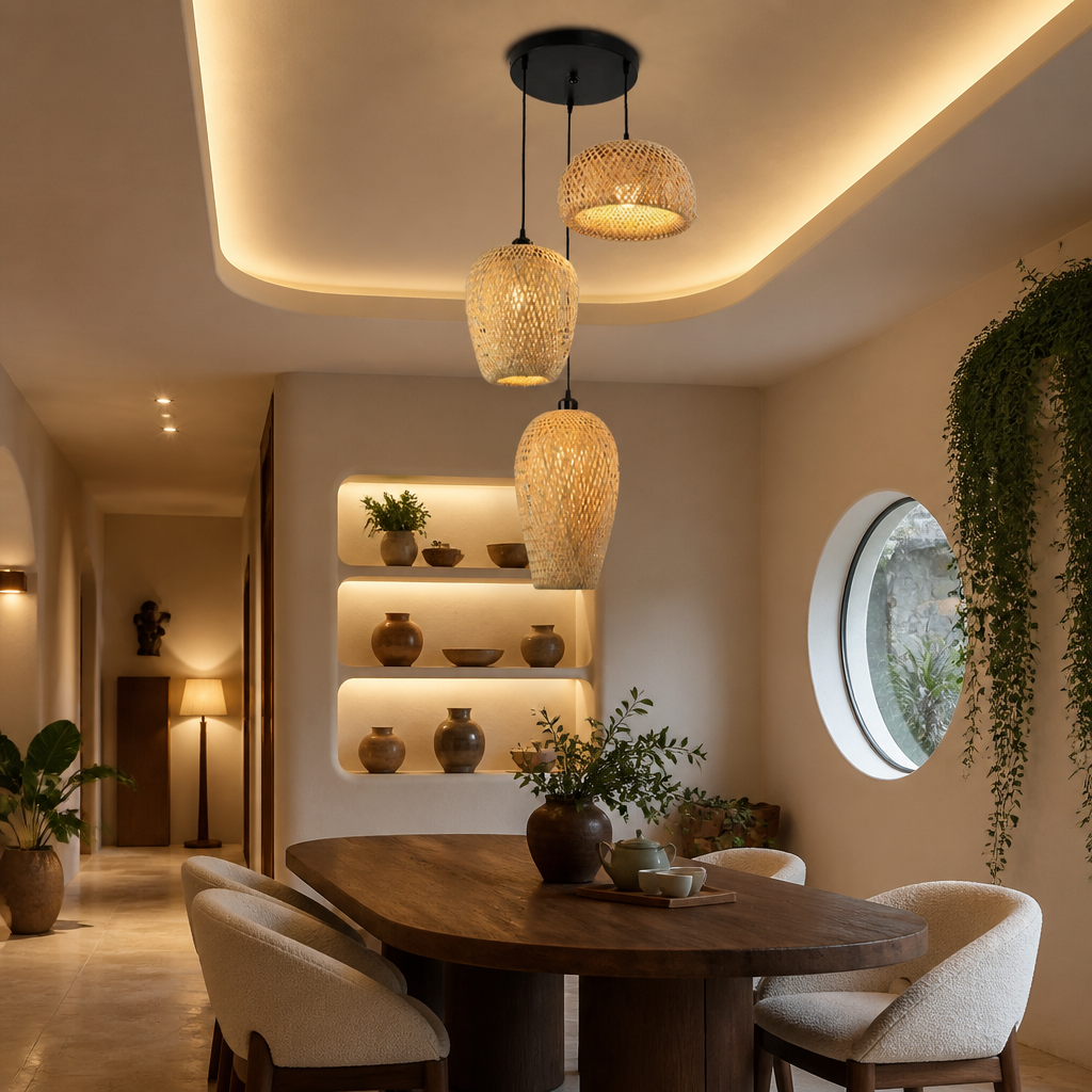 Rattan Chandelier lifestyle view 3