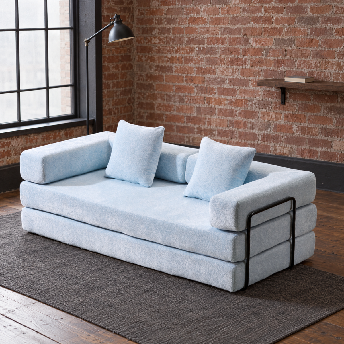 Sky Blue convertible sofa
